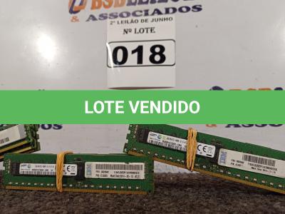 LOTE 018 - 14 PENTS DE MEMÓRIA PARA SERVIDOR 8GB CADA. (NO ESTADO) ATENÇÃO! FAZER A VISITAÇÃO ANTES DE ARREMATAR, NÃO SABEMOS SE FUNCIONA. LEILÃO NÃO TEM GARANTIA E NEM DEVOLUÇÃO, SUJEITO A POSSÍVEIS AVARIAS VISÍVEIS/OCULTAS E/OU AUSÊNCIA DE COMPONENTES.