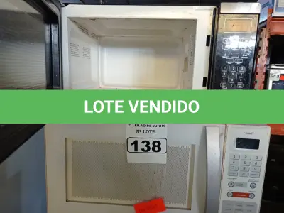 LOTE 138 - 02 MICRO-ONDAS SEM PRATO MARCAS E MODELOS DIVERSOS E 01 FORNO ELÉTRICO PARA RETIRADA DE PEÇAS. (NO ESTADO) ATENÇÃO! FAZER A VISITAÇÃO ANTES DE ARREMATAR, NÃO SABEMOS SE FUNCIONA. LEILÃO NÃO TEM GARANTIA E NEM DEVOLUÇÃO, SUJEITO A POSSÍVEIS AVARIAS VISÍVEIS/OCULTAS E/OU AUSÊNCIA DE COMPONENTES.