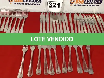 LOTE 321 - 01 LOTE COM 02 JOGOS DE FACAS E 02 JOGOS DE GARFOS. (NO ESTADO) ATENÇÃO! FAZER A VISITAÇÃO ANTES DE ARREMATAR, NÃO SABEMOS SE FUNCIONA. LEILÃO NÃO TEM GARANTIA E NEM DEVOLUÇÃO, SUJEITO A POSSÍVEIS AVARIAS VISÍVEIS/OCULTAS E/OU AUSÊNCIA DE COMPONENTES.