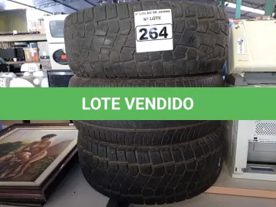 LOTE 264 - 03 PNEUS USADOS, SENDO 02 205/60 ARO 15 E 01 PNEU 205/55 ARO 16. (NO ESTADO) ATENÇÃO! FAZER A VISITAÇÃO ANTES DE ARREMATAR, NÃO SABEMOS SE FUNCIONA. LEILÃO NÃO TEM GARANTIA E NEM DEVOLUÇÃO, SUJEITO A POSSÍVEIS AVARIAS VISÍVEIS/OCULTAS E/OU AUSÊNCIA DE COMPONENTES.