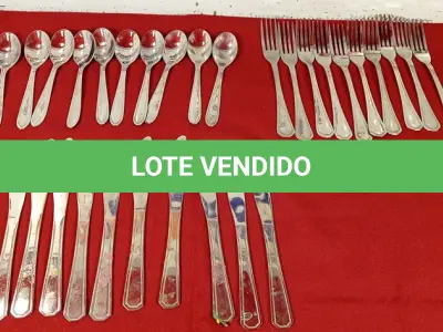 LOTE 306 - 01 LOTE COM 10 GARFOS, 10 FACAS E 10 COLHERES DE SOBREMESA. (NO ESTADO) ATENÇÃO! FAZER A VISITAÇÃO ANTES DE ARREMATAR, NÃO SABEMOS SE FUNCIONA. LEILÃO NÃO TEM GARANTIA E NEM DEVOLUÇÃO, SUJEITO A POSSÍVEIS AVARIAS VISÍVEIS/OCULTAS E/OU AUSÊNCIA DE COMPONENTES.