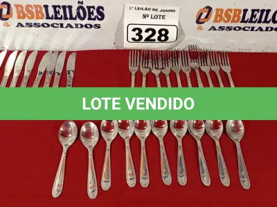 LOTE 328 - 01 LOTE COM 10 GARFOS, 10 FACAS E 10 COLHERES DE SOBREMESA. (NO ESTADO) ATENÇÃO! FAZER A VISITAÇÃO ANTES DE ARREMATAR, NÃO SABEMOS SE FUNCIONA. LEILÃO NÃO TEM GARANTIA E NEM DEVOLUÇÃO, SUJEITO A POSSÍVEIS AVARIAS VISÍVEIS/OCULTAS E/OU AUSÊNCIA DE COMPONENTES.