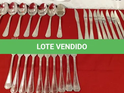 LOTE 316 - 01 LOTE COM 10 GARFOS, 10 COLHERES E 10 FACAS. (NO ESTADO) ATENÇÃO! FAZER A VISITAÇÃO ANTES DE ARREMATAR, NÃO SABEMOS SE FUNCIONA. LEILÃO NÃO TEM GARANTIA E NEM DEVOLUÇÃO, SUJEITO A POSSÍVEIS AVARIAS VISÍVEIS/OCULTAS E/OU AUSÊNCIA DE COMPONENTES.