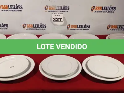 LOTE 327 - 10 PRATOS RASOS E 06 PRATOS DE SOBREMESA. (NO ESTADO) ATENÇÃO! FAZER A VISITAÇÃO ANTES DE ARREMATAR, NÃO SABEMOS SE FUNCIONA. LEILÃO NÃO TEM GARANTIA E NEM DEVOLUÇÃO, SUJEITO A POSSÍVEIS AVARIAS VISÍVEIS/OCULTAS E/OU AUSÊNCIA DE COMPONENTES.