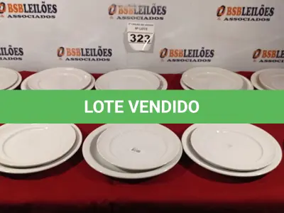 LOTE 323 - 10 PRATOS RASOS E 10 PRATOS DE SOBREMESA. (NO ESTADO) ATENÇÃO! FAZER A VISITAÇÃO ANTES DE ARREMATAR, NÃO SABEMOS SE FUNCIONA. LEILÃO NÃO TEM GARANTIA E NEM DEVOLUÇÃO, SUJEITO A POSSÍVEIS AVARIAS VISÍVEIS/OCULTAS E/OU AUSÊNCIA DE COMPONENTES.
