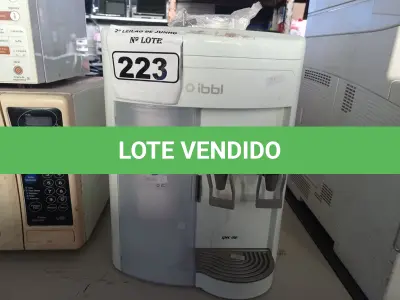 LOTE 223 - 01 PURIFICADOR DE ÁGUA MARCA IBBL. (NO ESTADO) ATENÇÃO! FAZER A VISITAÇÃO ANTES DE ARREMATAR, NÃO SABEMOS SE FUNCIONA. LEILÃO NÃO TEM GARANTIA E NEM DEVOLUÇÃO, SUJEITO A POSSÍVEIS AVARIAS VISÍVEIS/OCULTAS E/OU AUSÊNCIA DE COMPONENTES.
