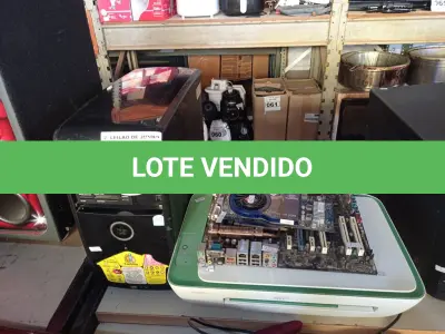 LOTE 132 - 04 NOTEBOOKS MARCAS E MODELOS DIVERSOS PARA RETIRADA DE PEÇAS, 01 CPU, 01 PLACA MÃE, 01 PLACA DE VÍDEO E 01 IMPRESSORA MARCA HP.  (NO ESTADO) ATENÇÃO! FAZER A VISITAÇÃO ANTES DE ARREMATAR, NÃO SABEMOS SE FUNCIONA. LEILÃO NÃO TEM GARANTIA E NEM DEVOLUÇÃO, SUJEITO A POSSÍVEIS AVARIAS VISÍVEIS/OCULTAS E/OU AUSÊNCIA DE COMPONENTES.