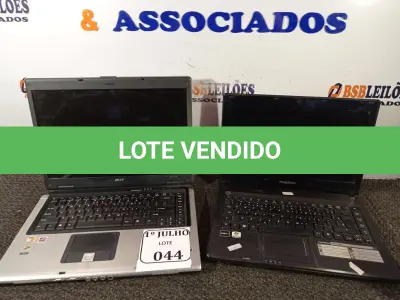 LOTE 044 - 02 NOTEBOOK'S, SENDO 01 ACER E 01 EMACHINES SEM FONTE. (NO ESTADO) ATENÇÃO! FAZER A VISITAÇÃO ANTES DE ARREMATAR, NÃO SABEMOS SE FUNCIONA. LEILÃO NÃO TEM GARANTIA E NEM DEVOLUÇÃO, SUJEITO A POSSÍVEIS AVARIAS VISÍVEIS/OCULTAS E/OU AUSÊNCIA DE COMPONENTES.