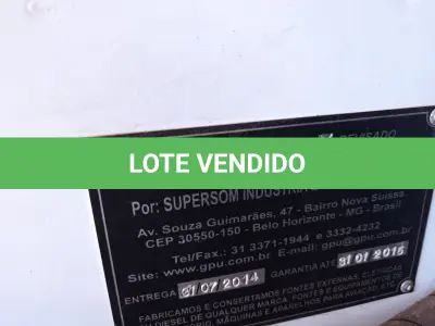LOTE 453 - 01 AUXILIAR DE PARTIDA PARA AERONAVE MARCA JET POWER FLTER II 2500 POTÊNCIA 56KVA ENTRADA DE 380VOLTS E SAÍDA DE 28DC. (NO ESTADO) ATENÇÃO! FAZER A VISITAÇÃO ANTES DE ARREMATAR, NÃO SABEMOS SE FUNCIONA. LEILÃO NÃO TEM GARANTIA E NEM DEVOLUÇÃO, SUJEITO A POSSÍVEIS AVARIAS VISÍVEIS/OCULTAS E/OU AUSÊNCIA DE COMPONENTES.