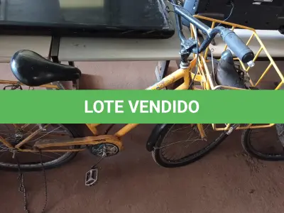 LOTE 115 - 01 BICICLETA CARGUEIRA, 01 BANCO E 01 PARA CHOQUE. (NO ESTADO) ATENÇÃO! FAZER A VISITAÇÃO ANTES DE ARREMATAR, NÃO SABEMOS SE FUNCIONA. LEILÃO NÃO TEM GARANTIA E NEM DEVOLUÇÃO, SUJEITO A POSSÍVEIS AVARIAS VISÍVEIS/OCULTAS E/OU AUSÊNCIA DE COMPONENTES.