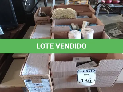 LOTE 136 - 01 LOTE COM DIVERSOS MATERIAIS PARA ESCRITÓRIO. (NO ESTADO) ATENÇÃO! FAZER A VISITAÇÃO ANTES DE ARREMATAR, NÃO SABEMOS SE FUNCIONA. LEILÃO NÃO TEM GARANTIA E NEM DEVOLUÇÃO, SUJEITO A POSSÍVEIS AVARIAS VISÍVEIS/OCULTAS E/OU AUSÊNCIA DE COMPONENTES.