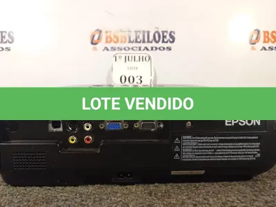 LOTE 003 - 01 PROJETOR LCD MULTIMIDIA, MODELO: H2283A MARCA EPSON 220V. (NO ESTADO) ATENÇÃO! FAZER A VISITAÇÃO ANTES DE ARREMATAR, NÃO SABEMOS SE FUNCIONA. LEILÃO NÃO TEM GARANTIA E NEM DEVOLUÇÃO, SUJEITO A POSSÍVEIS AVARIAS VISÍVEIS/OCULTAS E/OU AUSÊNCIA DE COMPONENTES.