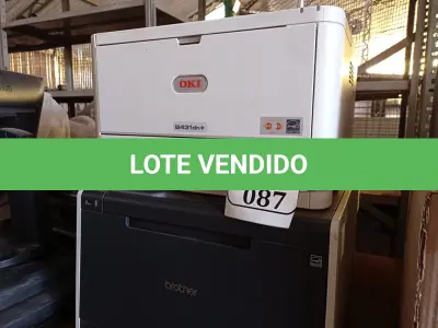 LOTE 087 - 02 IMPRESSORAS, SENDO 01 B431DN+ MARCA OKI 110V E 01 HL41 MARCA BROTHER 110V. (NO ESTADO) ATENÇÃO! FAZER A VISITAÇÃO ANTES DE ARREMATAR, NÃO SABEMOS SE FUNCIONA. LEILÃO NÃO TEM GARANTIA E NEM DEVOLUÇÃO, SUJEITO A POSSÍVEIS AVARIAS VISÍVEIS/OCULTAS E/OU AUSÊNCIA DE COMPONENTES.