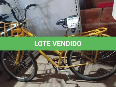 LOTE 275 - 01 BICICLETA CARGUEIRA E 02 RODAS. (NO ESTADO) ATENÇÃO! FAZER A VISITAÇÃO ANTES DE ARREMATAR, NÃO SABEMOS SE FUNCIONA. LEILÃO NÃO TEM GARANTIA E NEM DEVOLUÇÃO, SUJEITO A POSSÍVEIS AVARIAS VISÍVEIS/OCULTAS E/OU AUSÊNCIA DE COMPONENTES.