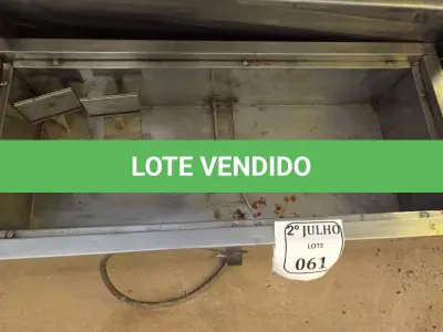 LOTE 061 - 01 BANHO MARIA IMCOMPLETO MARCA GASTROLIDER. (NO ESTADO) ATENÇÃO! FAZER A VISITAÇÃO ANTES DE ARREMATAR, NÃO SABEMOS SE FUNCIONA. LEILÃO NÃO TEM GARANTIA E NEM DEVOLUÇÃO, SUJEITO A POSSÍVEIS AVARIAS VISÍVEIS/OCULTAS E/OU AUSÊNCIA DE COMPONENTES.
