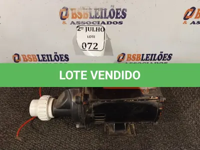LOTE 072 - 01 MOTOR BOMBA BIVOLT KCEL. (NO ESTADO) ATENÇÃO! FAZER A VISITAÇÃO ANTES DE ARREMATAR, NÃO SABEMOS SE FUNCIONA. LEILÃO NÃO TEM GARANTIA E NEM DEVOLUÇÃO, SUJEITO A POSSÍVEIS AVARIAS VISÍVEIS/OCULTAS E/OU AUSÊNCIA DE COMPONENTES.