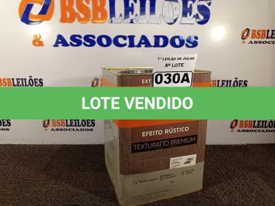 LOTE 030 - 01 LATA DE TINTA TEXTURATTO PREMIUM EFEITO RÚSTICO EXTERIOR/INTERIOR SUVINIL 25KG. (NO ESTADO) ATENÇÃO! FAZER A VISITAÇÃO ANTES DE ARREMATAR, NÃO SABEMOS SE FUNCIONA. LEILÃO NÃO TEM GARANTIA E NEM DEVOLUÇÃO, SUJEITO A POSSÍVEIS AVARIAS VISÍVEIS/OCULTAS E/OU AUSÊNCIA DE COMPONENTES.