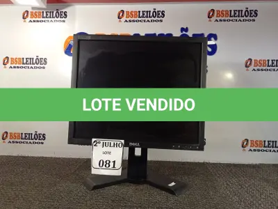 LOTE 081 - 01 MONITOR 19’’ BASE GIRATÓRIA MARCA DELL SEM FONTE. (NO ESTADO) ATENÇÃO! FAZER A VISITAÇÃO ANTES DE ARREMATAR, NÃO SABEMOS SE FUNCIONA. LEILÃO NÃO TEM GARANTIA E NEM DEVOLUÇÃO, SUJEITO A POSSÍVEIS AVARIAS VISÍVEIS/OCULTAS E/OU AUSÊNCIA DE COMPONENTES.