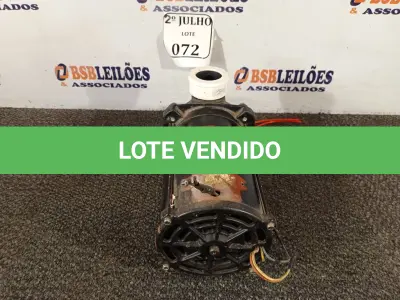 LOTE 072 - 01 MOTOR BOMBA BIVOLT KCEL. (NO ESTADO) ATENÇÃO! FAZER A VISITAÇÃO ANTES DE ARREMATAR, NÃO SABEMOS SE FUNCIONA. LEILÃO NÃO TEM GARANTIA E NEM DEVOLUÇÃO, SUJEITO A POSSÍVEIS AVARIAS VISÍVEIS/OCULTAS E/OU AUSÊNCIA DE COMPONENTES.