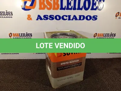 LOTE 090 - 01 LATA DE TINTA TEXTURATTO PREMIUM EFEITO RÚSTICO EXTERIOR/INTERIOR SUVINIL 25KG. (NO ESTADO) ATENÇÃO! FAZER A VISITAÇÃO ANTES DE ARREMATAR, NÃO SABEMOS SE FUNCIONA. LEILÃO NÃO TEM GARANTIA E NEM DEVOLUÇÃO, SUJEITO A POSSÍVEIS AVARIAS VISÍVEIS/OCULTAS E/OU AUSÊNCIA DE COMPONENTES.