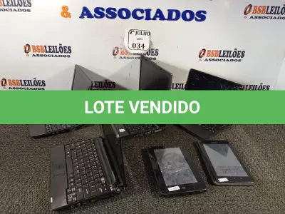LOTE 034 - 04 NETBOOKS, SENDO 02 MARCA ACER, 01 ASUS E 01 HP E 02 TABLETES PARA RETIRADA DE PEÇAS. (NO ESTADO) ATENÇÃO! FAZER A VISITAÇÃO ANTES DE ARREMATAR, NÃO SABEMOS SE FUNCIONA. LEILÃO NÃO TEM GARANTIA E NEM DEVOLUÇÃO, SUJEITO A POSSÍVEIS AVARIAS VISÍVEIS/OCULTAS E/OU AUSÊNCIA DE COMPONENTES.