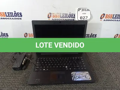 LOTE 022 - 01 NOTEBOOK COM FONTE SEM CABO DE FORÇA MARCA SIM. (NO ESTADO) ATENÇÃO! FAZER A VISITAÇÃO ANTES DE ARREMATAR, NÃO SABEMOS SE FUNCIONA. LEILÃO NÃO TEM GARANTIA E NEM DEVOLUÇÃO, SUJEITO A POSSÍVEIS AVARIAS VISÍVEIS/OCULTAS E/OU AUSÊNCIA DE COMPONENTES.