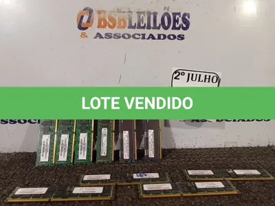 LOTE 011 - 06 PENTES DE MEMÓRIA DE 8GB CADA E 04 PENTES DE MEMÓRIA DE 16GB CADA PARA SERVIDOR PC3. (NO ESTADO) ATENÇÃO! FAZER A VISITAÇÃO ANTES DE ARREMATAR, NÃO SABEMOS SE FUNCIONA. LEILÃO NÃO TEM GARANTIA E NEM DEVOLUÇÃO, SUJEITO A POSSÍVEIS AVARIAS VISÍVEIS/OCULTAS E/OU AUSÊNCIA DE COMPONENTES.