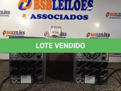 LOTE 058 - 02 NOBREAKS DE 1900VA CADA. (NO ESTADO) ATENÇÃO! FAZER A VISITAÇÃO ANTES DE ARREMATAR, NÃO SABEMOS SE FUNCIONA. LEILÃO NÃO TEM GARANTIA E NEM DEVOLUÇÃO, SUJEITO A POSSÍVEIS AVARIAS VISÍVEIS/OCULTAS E/OU AUSÊNCIA DE COMPONENTES.