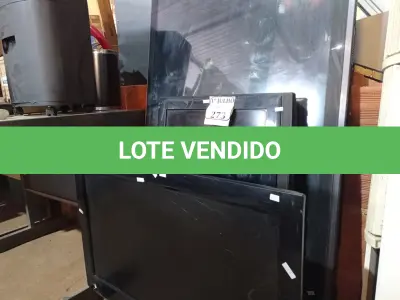 LOTE 273 - 03 TVS PARA RETIRADA DE PEÇAS. (NO ESTADO) ATENÇÃO! FAZER A VISITAÇÃO ANTES DE ARREMATAR, NÃO SABEMOS SE FUNCIONA. LEILÃO NÃO TEM GARANTIA E NEM DEVOLUÇÃO, SUJEITO A POSSÍVEIS AVARIAS VISÍVEIS/OCULTAS E/OU AUSÊNCIA DE COMPONENTES.