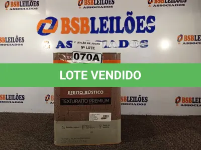LOTE 070 - 01 LATA DE TINTA TEXTURATTO PREMIUM EFEITO RÚSTICO EXTERIOR/INTERIOR SUVINIL 25KG. (NO ESTADO) ATENÇÃO! FAZER A VISITAÇÃO ANTES DE ARREMATAR, NÃO SABEMOS SE FUNCIONA. LEILÃO NÃO TEM GARANTIA E NEM DEVOLUÇÃO, SUJEITO A POSSÍVEIS AVARIAS VISÍVEIS/OCULTAS E/OU AUSÊNCIA DE COMPONENTES.