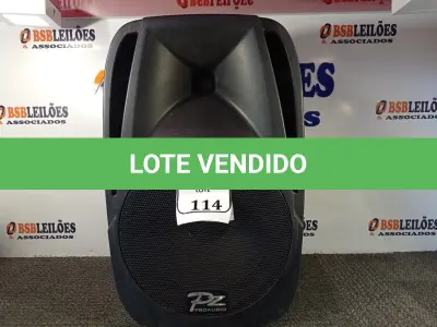 LOTE 114 - 01 CAIXA DE SOM PZ PROPASSIVE PRÓAUDIO PX-12. (NOVA) (NO ESTADO) ATENÇÃO! FAZER A VISITAÇÃO ANTES DE ARREMATAR, NÃO SABEMOS SE FUNCIONA. LEILÃO NÃO TEM GARANTIA E NEM DEVOLUÇÃO, SUJEITO A POSSÍVEIS AVARIAS VISÍVEIS/OCULTAS E/OU AUSÊNCIA DE COMPONENTES.