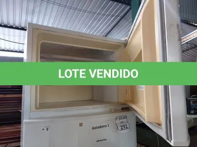 LOTE 292 - 01 GELADEIRA AIR FLOW SYSTEM DC45 MARCA ELECTROLUX 220V. (NO ESTADO) ATENÇÃO! FAZER A VISITAÇÃO ANTES DE ARREMATAR, NÃO SABEMOS SE FUNCIONA. LEILÃO NÃO TEM GARANTIA E NEM DEVOLUÇÃO, SUJEITO A POSSÍVEIS AVARIAS VISÍVEIS/OCULTAS E/OU AUSÊNCIA DE COMPONENTES.