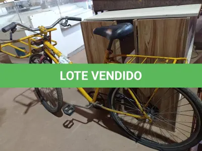 LOTE 279 - 01 BICICLETA CARGUEIRA E 02 RODAS. (NO ESTADO) ATENÇÃO! FAZER A VISITAÇÃO ANTES DE ARREMATAR, NÃO SABEMOS SE FUNCIONA. LEILÃO NÃO TEM GARANTIA E NEM DEVOLUÇÃO, SUJEITO A POSSÍVEIS AVARIAS VISÍVEIS/OCULTAS E/OU AUSÊNCIA DE COMPONENTES.