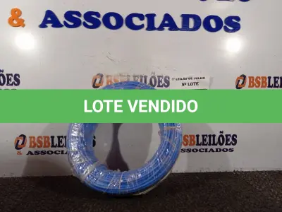 LOTE 185 - 01 ROLO DE CABO FLEXÍVEL 1×4,00MM NA COR AZUL. (NO ESTADO) ATENÇÃO! FAZER A VISITAÇÃO ANTES DE ARREMATAR, NÃO SABEMOS SE FUNCIONA. LEILÃO NÃO TEM GARANTIA E NEM DEVOLUÇÃO, SUJEITO A POSSÍVEIS AVARIAS VISÍVEIS/OCULTAS E/OU AUSÊNCIA DE COMPONENTES.