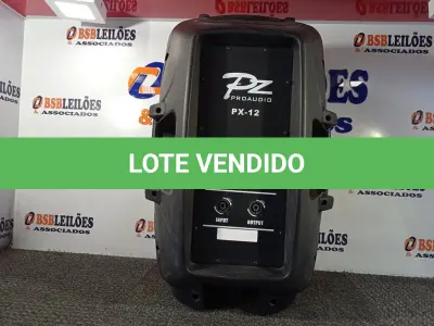 LOTE 114 - 01 CAIXA DE SOM PZ PROPASSIVE PRÓAUDIO PX-12. (NOVA) (NO ESTADO) ATENÇÃO! FAZER A VISITAÇÃO ANTES DE ARREMATAR, NÃO SABEMOS SE FUNCIONA. LEILÃO NÃO TEM GARANTIA E NEM DEVOLUÇÃO, SUJEITO A POSSÍVEIS AVARIAS VISÍVEIS/OCULTAS E/OU AUSÊNCIA DE COMPONENTES.