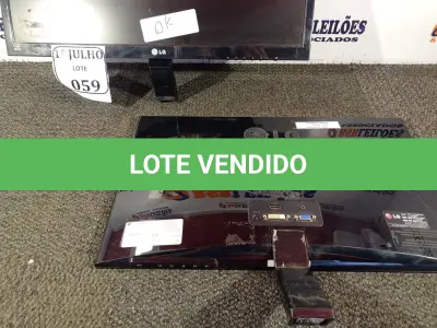 LOTE 059 - 02 MONITORES LCD MARCA LG 22’' E 23’’ COM AVARIAS.(NO ESTADO) ATENÇÃO! FAZER A VISITAÇÃO ANTES DE ARREMATAR, NÃO SABEMOS SE FUNCIONA. LEILÃO NÃO TEM GARANTIA E NEM DEVOLUÇÃO, SUJEITO A POSSÍVEIS AVARIAS VISÍVEIS/OCULTAS E/OU AUSÊNCIA DE COMPONENTES.