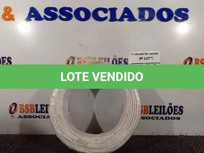 LOTE 125 - 01 ROLO DE CABO FLEXÍVEL 1×4,00MM NA COR BRANCA. (NO ESTADO) ATENÇÃO! FAZER A VISITAÇÃO ANTES DE ARREMATAR, NÃO SABEMOS SE FUNCIONA. LEILÃO NÃO TEM GARANTIA E NEM DEVOLUÇÃO, SUJEITO A POSSÍVEIS AVARIAS VISÍVEIS/OCULTAS E/OU AUSÊNCIA DE COMPONENTES.