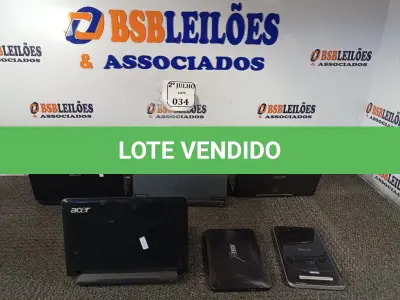 LOTE 034 - 04 NETBOOKS, SENDO 02 MARCA ACER, 01 ASUS E 01 HP E 02 TABLETES PARA RETIRADA DE PEÇAS. (NO ESTADO) ATENÇÃO! FAZER A VISITAÇÃO ANTES DE ARREMATAR, NÃO SABEMOS SE FUNCIONA. LEILÃO NÃO TEM GARANTIA E NEM DEVOLUÇÃO, SUJEITO A POSSÍVEIS AVARIAS VISÍVEIS/OCULTAS E/OU AUSÊNCIA DE COMPONENTES.