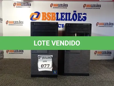 LOTE 077 - 02 CPUS OPTIPLEX 990 MARCA DELL. (NO ESTADO) ATENÇÃO! FAZER A VISITAÇÃO ANTES DE ARREMATAR, NÃO SABEMOS SE FUNCIONA. LEILÃO NÃO TEM GARANTIA E NEM DEVOLUÇÃO, SUJEITO A POSSÍVEIS AVARIAS VISÍVEIS/OCULTAS E/OU AUSÊNCIA DE COMPONENTES.