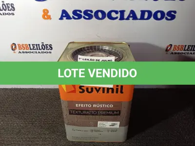 LOTE 010 - 01 LATA DE TINTA TEXTURATTO PREMIUM EFEITO RÚSTICO EXTERIOR/INTERIOR SUVINIL 25KG. (NO ESTADO) ATENÇÃO! FAZER A VISITAÇÃO ANTES DE ARREMATAR, NÃO SABEMOS SE FUNCIONA. LEILÃO NÃO TEM GARANTIA E NEM DEVOLUÇÃO, SUJEITO A POSSÍVEIS AVARIAS VISÍVEIS/OCULTAS E/OU AUSÊNCIA DE COMPONENTES.