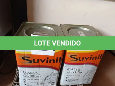 LOTE 095 - 02 LATAS DE MASSA CORRIDA PARA PAREDES INTERIOR CONTENDO 28KG CADA MARCA SUVINIL. (NO ESTADO) ATENÇÃO! FAZER A VISITAÇÃO ANTES DE ARREMATAR, NÃO SABEMOS SE FUNCIONA. LEILÃO NÃO TEM GARANTIA E NEM DEVOLUÇÃO, SUJEITO A POSSÍVEIS AVARIAS VISÍVEIS/OCULTAS E/OU AUSÊNCIA DE COMPONENTES.