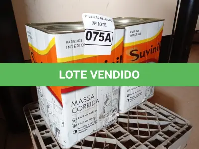 LOTE 075 - 02 LATAS DE MASSA CORRIDA PARA PAREDES INTERIOR CONTENDO 28KG CADA MARCA SUVINIL. (NO ESTADO) ATENÇÃO! FAZER A VISITAÇÃO ANTES DE ARREMATAR, NÃO SABEMOS SE FUNCIONA. LEILÃO NÃO TEM GARANTIA E NEM DEVOLUÇÃO, SUJEITO A POSSÍVEIS AVARIAS VISÍVEIS/OCULTAS E/OU AUSÊNCIA DE COMPONENTES.