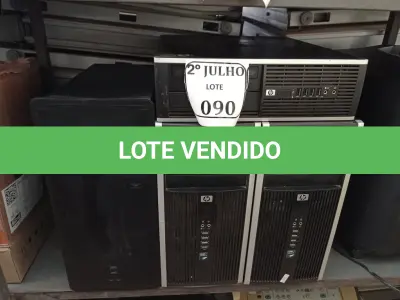 LOTE 090 - 04 CPUS, SENDO 03 HP E 01 MARCA POSITIVO. (NO ESTADO) ATENÇÃO! FAZER A VISITAÇÃO ANTES DE ARREMATAR, NÃO SABEMOS SE FUNCIONA. LEILÃO NÃO TEM GARANTIA E NEM DEVOLUÇÃO, SUJEITO A POSSÍVEIS AVARIAS VISÍVEIS/OCULTAS E/OU AUSÊNCIA DE COMPONENTES.