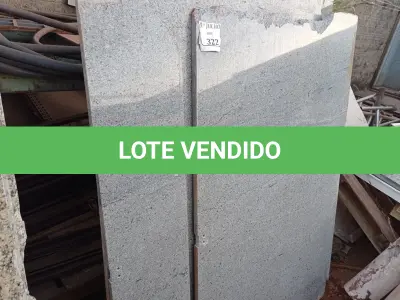 LOTE 533 - 07 CHAPAS DE GRANITO CINZA ANDORINHA. (NO ESTADO) ATENÇÃO! FAZER A VISITAÇÃO ANTES DE ARREMATAR, NÃO SABEMOS SE FUNCIONA. LEILÃO NÃO TEM GARANTIA E NEM DEVOLUÇÃO, SUJEITO A POSSÍVEIS AVARIAS VISÍVEIS/OCULTAS E/OU AUSÊNCIA DE COMPONENTES.