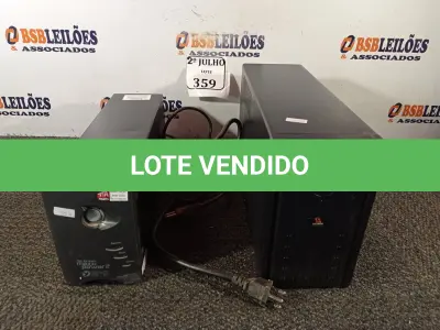 LOTE 359 - 02 NOBREAKS (NO ESTADO) ATENÇÃO! FAZER A VISITAÇÃO ANTES DE ARREMATAR, NÃO SABEMOS SE FUNCIONA. LEILÃO NÃO TEM GARANTIA E NEM DEVOLUÇÃO, SUJEITO A POSSÍVEIS AVARIAS VISÍVEIS/OCULTAS E/OU AUSÊNCIA DE COMPONENTES.