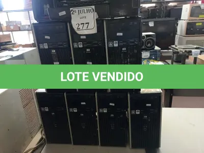 LOTE 277 - 07 CPUS E 01 IMPRESSORA HP (NO ESTADO) ATENÇÃO! FAZER A VISITAÇÃO ANTES DE ARREMATAR, NÃO SABEMOS SE FUNCIONA. LEILÃO NÃO TEM GARANTIA E NEM DEVOLUÇÃO, SUJEITO A POSSÍVEIS AVARIAS VISÍVEIS/OCULTAS E/OU AUSÊNCIA DE COMPONENTES.
