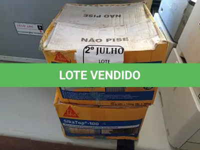 LOTE 239 - 02 CAIXAS COM REVESTIMENTO IMPERMEABILIZANTE SEMIFLEXÍVEL SIKA TOP -100 (NO ESTADO) ATENÇÃO! FAZER A VISITAÇÃO ANTES DE ARREMATAR, NÃO SABEMOS SE FUNCIONA. LEILÃO NÃO TEM GARANTIA E NEM DEVOLUÇÃO, SUJEITO A POSSÍVEIS AVARIAS VISÍVEIS/OCULTAS E/OU AUSÊNCIA DE COMPONENTES.