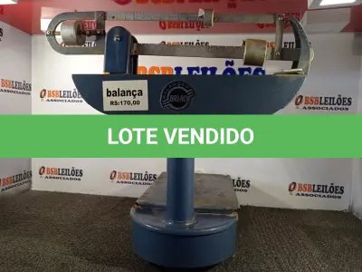LOTE 243 - 01 BALANÇA BRIAO 150KG (NO ESTADO) ATENÇÃO! FAZER A VISITAÇÃO ANTES DE ARREMATAR, NÃO SABEMOS SE FUNCIONA. LEILÃO NÃO TEM GARANTIA E NEM DEVOLUÇÃO, SUJEITO A POSSÍVEIS AVARIAS VISÍVEIS/OCULTAS E/OU AUSÊNCIA DE COMPONENTES.