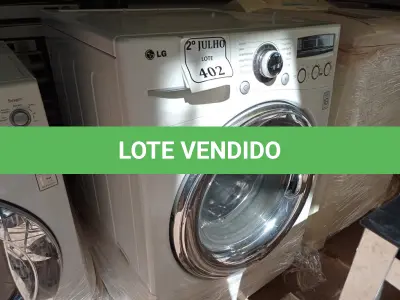 LOTE 402 - 01 LAVA E SECA MARCA LG 12KG (NO ESTADO) ATENÇÃO! FAZER A VISITAÇÃO ANTES DE ARREMATAR, NÃO SABEMOS SE FUNCIONA. LEILÃO NÃO TEM GARANTIA E NEM DEVOLUÇÃO, SUJEITO A POSSÍVEIS AVARIAS VISÍVEIS/OCULTAS E/OU AUSÊNCIA DE COMPONENTES.