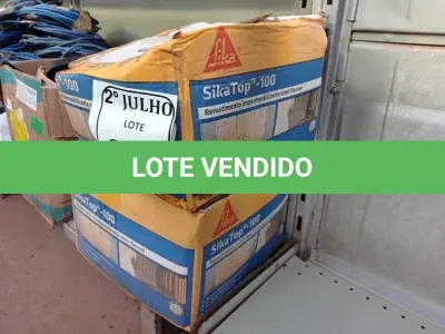 LOTE 311 - 02 CAIXAS COM REVESTIMENTO IMPERMEABILIZANTE SEMIFLEXÍVEL SIKA TOP -100 (NO ESTADO) ATENÇÃO! FAZER A VISITAÇÃO ANTES DE ARREMATAR, NÃO SABEMOS SE FUNCIONA. LEILÃO NÃO TEM GARANTIA E NEM DEVOLUÇÃO, SUJEITO A POSSÍVEIS AVARIAS VISÍVEIS/OCULTAS E/OU AUSÊNCIA DE COMPONENTES.